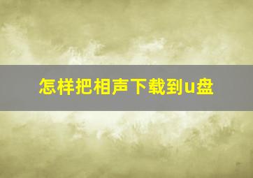 怎样把相声下载到u盘