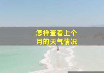 怎样查看上个月的天气情况