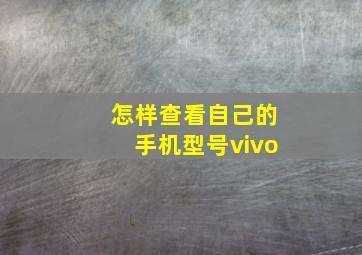 怎样查看自己的手机型号vivo