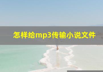 怎样给mp3传输小说文件