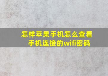 怎样苹果手机怎么查看手机连接的wifi密码