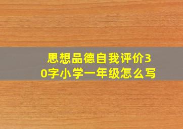 思想品德自我评价30字小学一年级怎么写