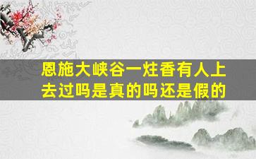 恩施大峡谷一炷香有人上去过吗是真的吗还是假的