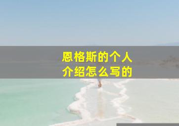 恩格斯的个人介绍怎么写的