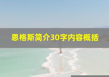 恩格斯简介30字内容概括