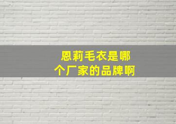 恩莉毛衣是哪个厂家的品牌啊