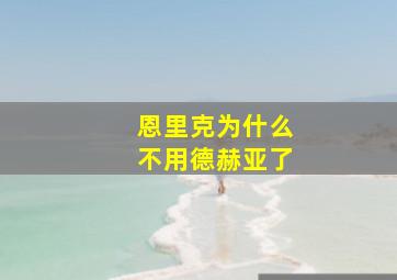 恩里克为什么不用德赫亚了