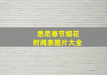 悉尼春节烟花时间表图片大全