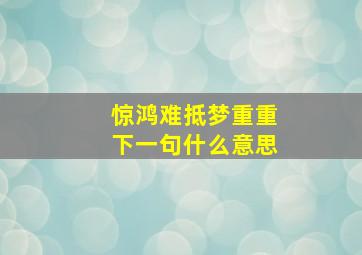 惊鸿难抵梦重重下一句什么意思