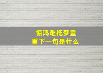 惊鸿难抵梦重重下一句是什么