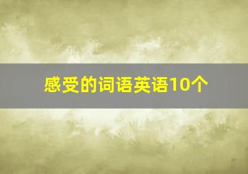 感受的词语英语10个