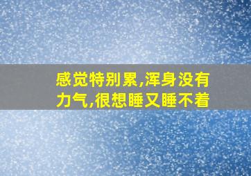 感觉特别累,浑身没有力气,很想睡又睡不着