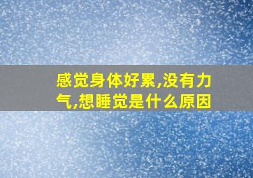 感觉身体好累,没有力气,想睡觉是什么原因