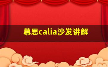 慕思calia沙发讲解