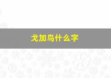 戈加鸟什么字