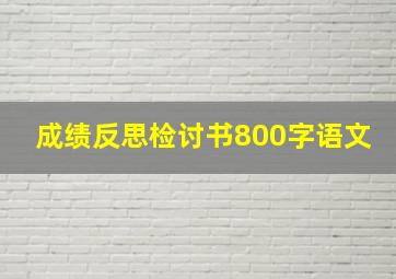 成绩反思检讨书800字语文