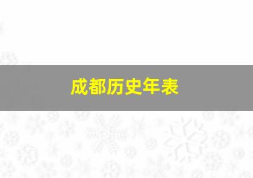 成都历史年表