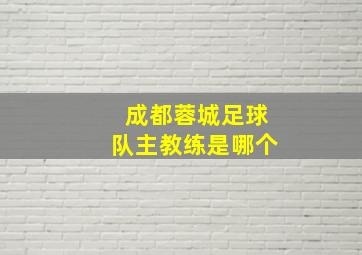 成都蓉城足球队主教练是哪个