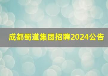 成都蜀道集团招聘2024公告