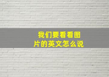 我们要看看图片的英文怎么说