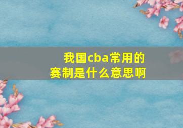 我国cba常用的赛制是什么意思啊