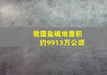 我国盐碱地面积约9913万公顷