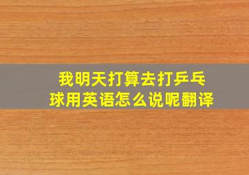 我明天打算去打乒乓球用英语怎么说呢翻译