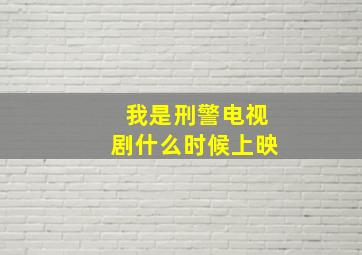 我是刑警电视剧什么时候上映