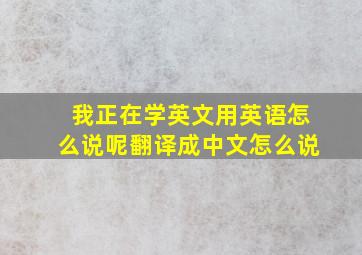 我正在学英文用英语怎么说呢翻译成中文怎么说