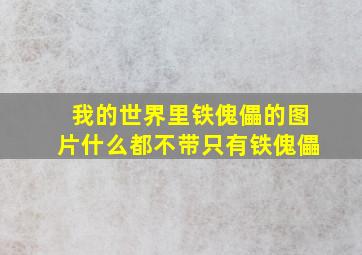 我的世界里铁傀儡的图片什么都不带只有铁傀儡