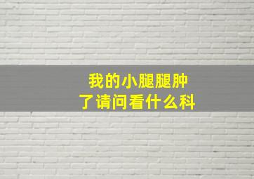 我的小腿腿肿了请问看什么科