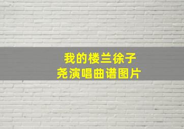 我的楼兰徐子尧演唱曲谱图片