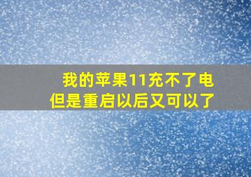 我的苹果11充不了电但是重启以后又可以了