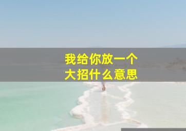 我给你放一个大招什么意思