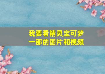 我要看精灵宝可梦一部的图片和视频