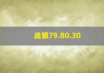 战狼79.80.30