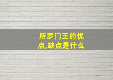 所罗门王的优点,缺点是什么