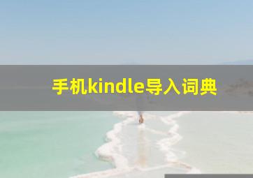 手机kindle导入词典