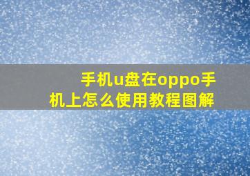 手机u盘在oppo手机上怎么使用教程图解