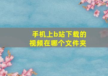 手机上b站下载的视频在哪个文件夹