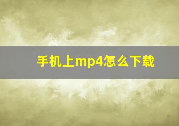 手机上mp4怎么下载