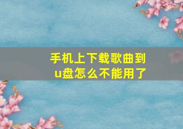 手机上下载歌曲到u盘怎么不能用了