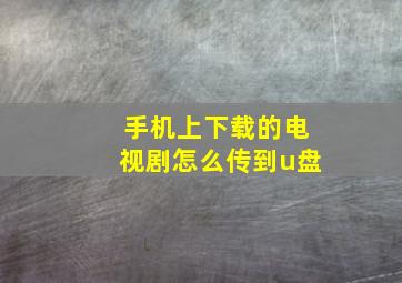 手机上下载的电视剧怎么传到u盘