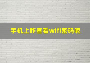 手机上咋查看wifi密码呢