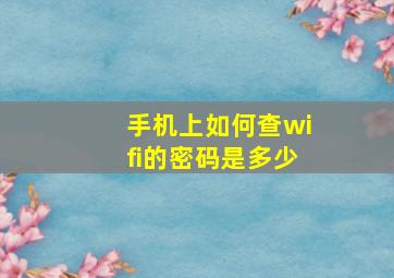 手机上如何查wifi的密码是多少