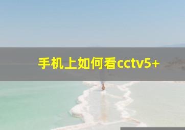 手机上如何看cctv5+