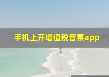 手机上开增值税普票app