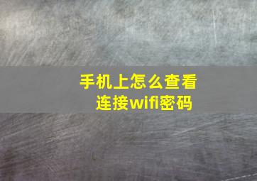 手机上怎么查看连接wifi密码