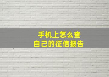 手机上怎么查自己的征信报告