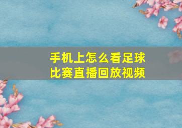 手机上怎么看足球比赛直播回放视频